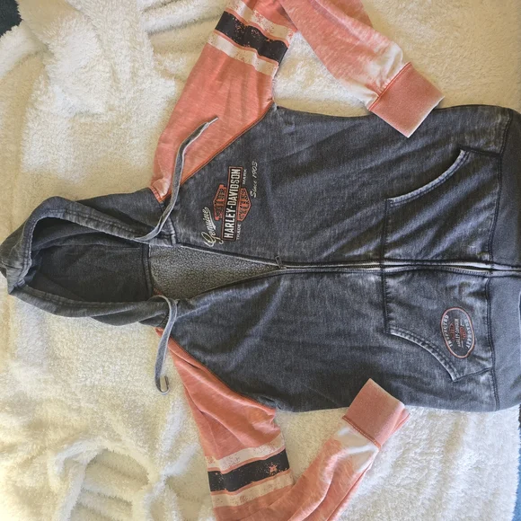 Harley-Davidson Gray and Orange Women's Hoodie - Picture 10 of 10